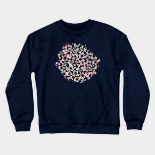 Watercolor Ink Flowers Blue Pink Crewneck Sweatshirt